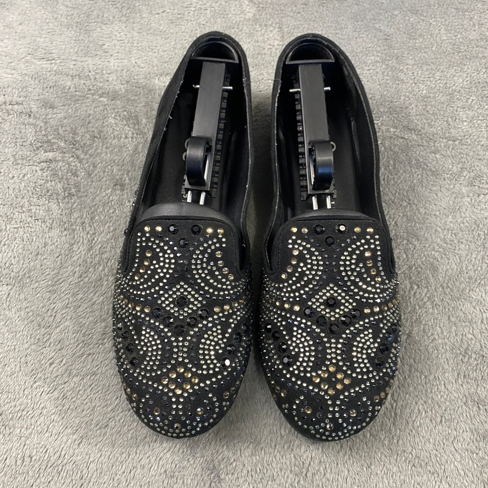 Rock‎ Republic Loafers Women 7.5 Black RRATLIND BLACK Rhinestone Studded Flats